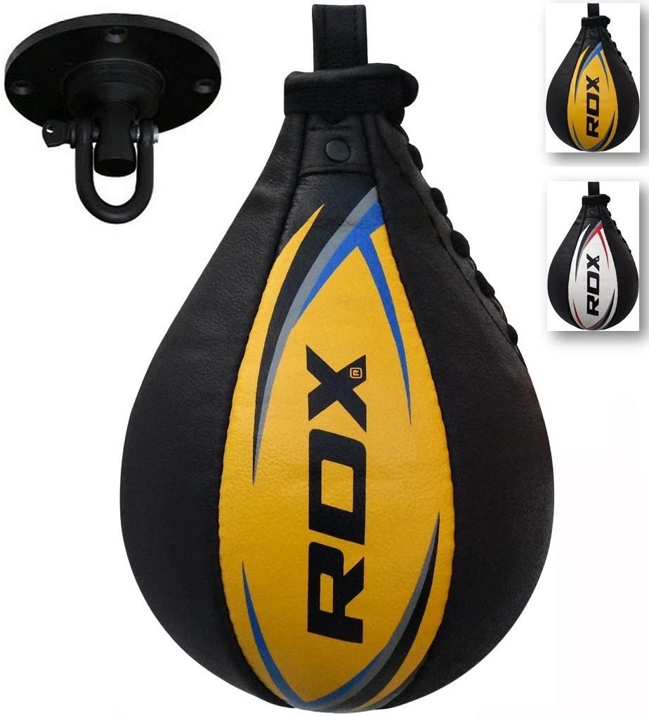 AQF Pera Boxeo de Cuero y Saco Boxe Punching Ball para MMA Conjunto de Entrenamiento con Pera de Boxeo