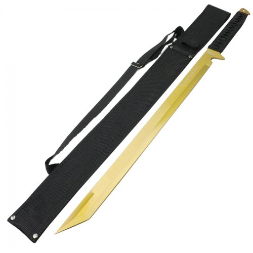 espada ninja dorada de 26 de acero inoxidable con vaina
